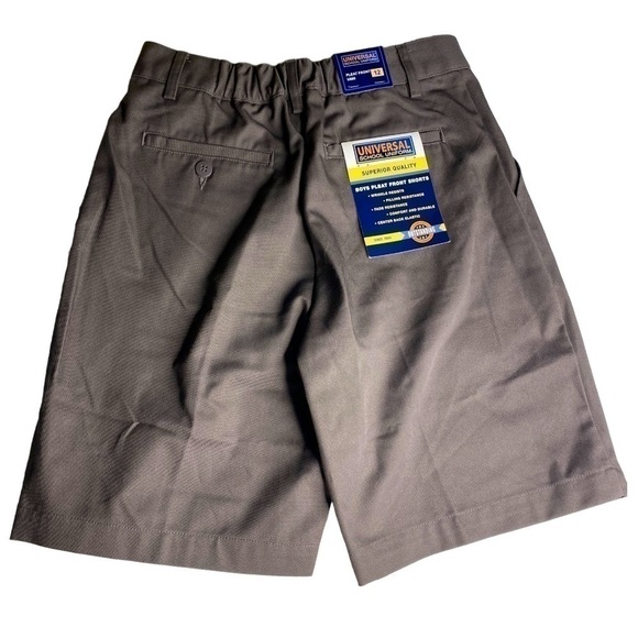 NWT UNIVERSAL SCHOOL UNIFORM GREY BOYS PLEATED FRONT SHORTS SIZE 12 - Picture 4 of 6